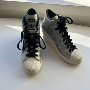 ORIGINAL NIB ADIDAS Superstar Ellure SILVER High heel  Sneaker Casual  Size 7.5